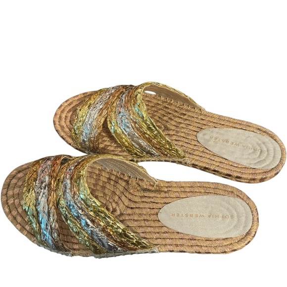 Sophia Webster Shoes Ines Espadrille Slide metallic straps 40 - Picture 4 of 6